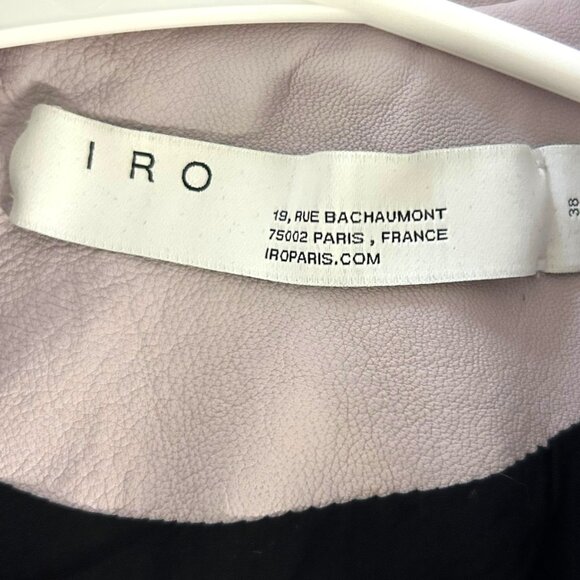 IRO Ashville Motorcycle Jacket Lilac Lavender Lambskin Leather Sz 38/6/S Coat - Picture 9 of 11